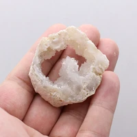 hot sale natural agates druzy crystal stone wax line pendants charms for necklace jewelry making diy accessories size 30x40mm