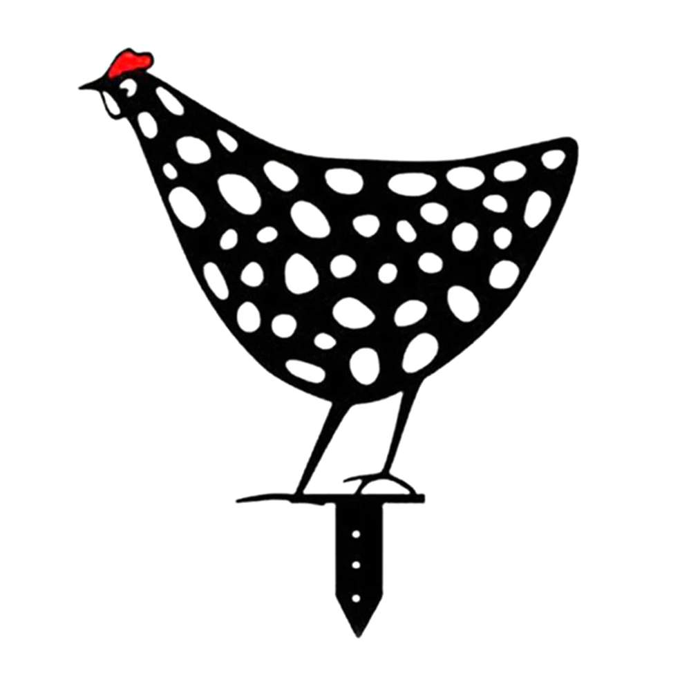 

Chicken Yard Art Gardening Acrylic Lawn Stakes Hen Yard Decor Art Creative Black Easter Decoration