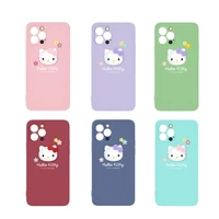 hello kitty 3d cartoon protective case for iphone 12minipropro max liquid silicone soft shell hello kitty phone case