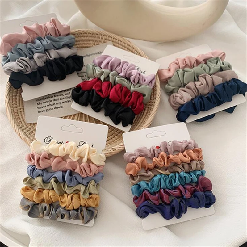 

1 Set Women Fashion Candy Color Scrunchies Hair Ring Hair Accessories Hair Ties Rope Ponytail Girls Elegant Elastic Hairbands