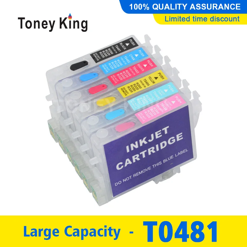 Тоней Кинг T0481 чернильный картридж для Epson Stylus Photo R200 R220 заправляемые чернильные