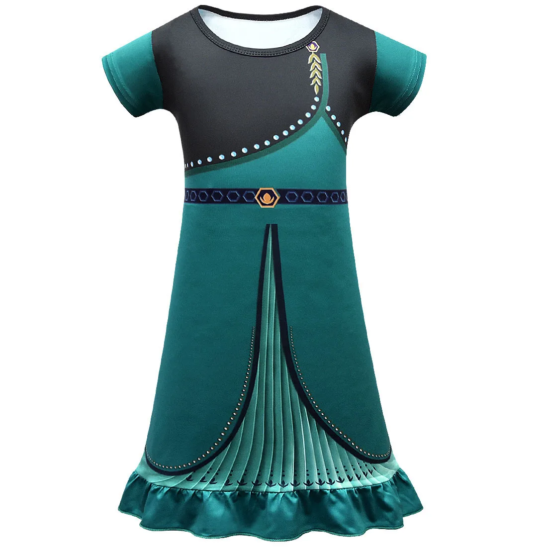 

Kids Cosplay Princess Girl Anna Dress Frozen 2 Anna 2 Halloween Costume Children Birthday Carnival Fancy Disguise Girls Clothing