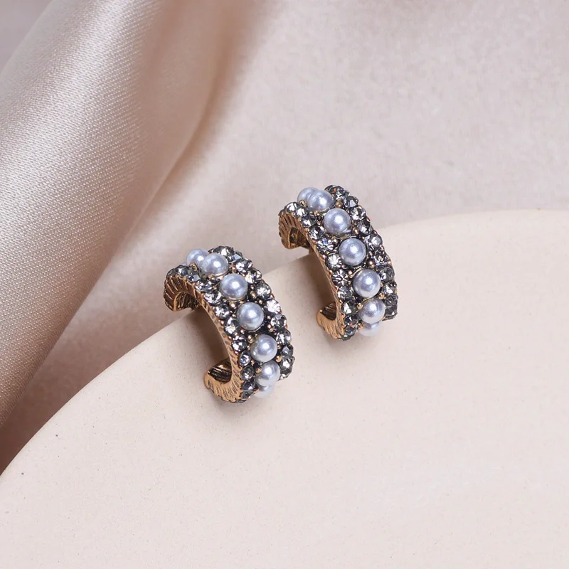 Винтажные антикварные круглые серьги золотого цвета для женщин серьги-кольца с