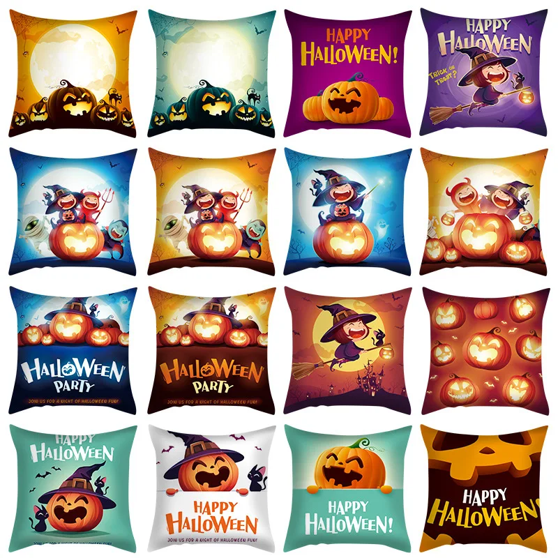 

Персиковый; Кожа, вельвет наволочка Хэллоуин Карнавал серия наволочка Тыква замок Высокое качество многофункциональное украшение для дома