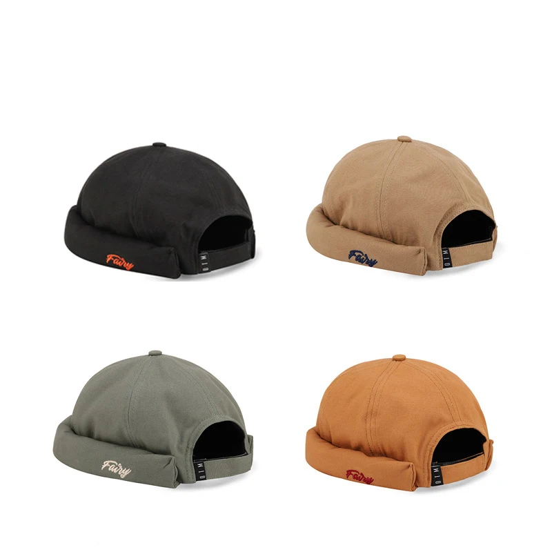 

Men's Women's Hip Hop Caps Without Brim Embroidery Letter Street Dancer Beanies Cotton Adjustable
