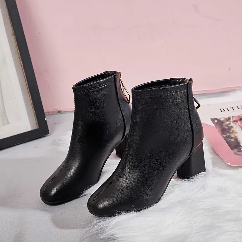 Botines Mujer коллекция 2019 года женские модные ботильоны ботинки на высоком массивном