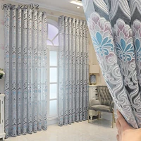 hollow yarn transparent and impermeable curtain finished custom curtains for living dining room bedroom