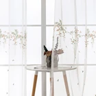 Прозрачные шторы XTMYI с цветочным рисунком для гостиной, тюлевые шторы для окна, прозрачные шторы из органзы с листьями, занавески для дома