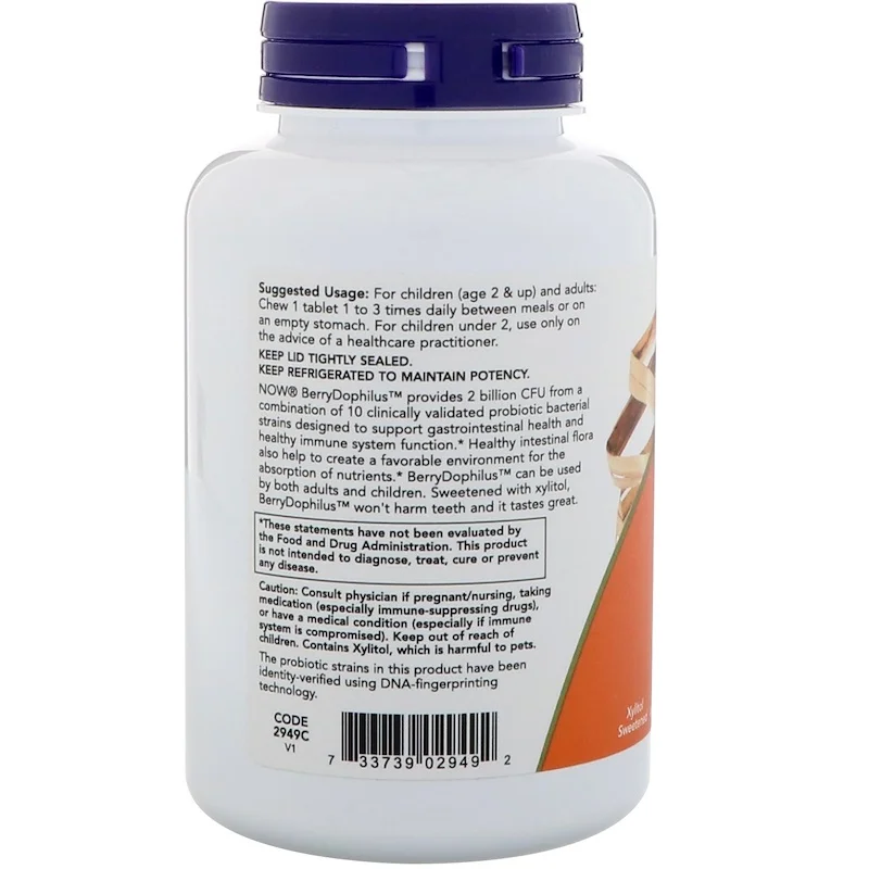 

Free shipping BerryDophilus KIDS Gastrointestinal Suppport 2 Billion,10 Probiotic Strains For Children and Adults 120 Chewables