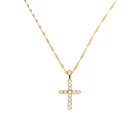 Женское Ожерелье с кулоном из циркония, крестообразное колье для изготовления ювелирных изделий, женское ожерелье, кулон, плавающий кулон N0210 N0341
