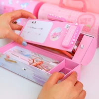 creative pencil box multifunctional with code lock large capacity pencil cases for boys girls school stationery portable