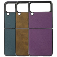 luxury fashion fold pu leather case cover for samsung galaxy z flip 3 5g business retro vintage protector shell para cover