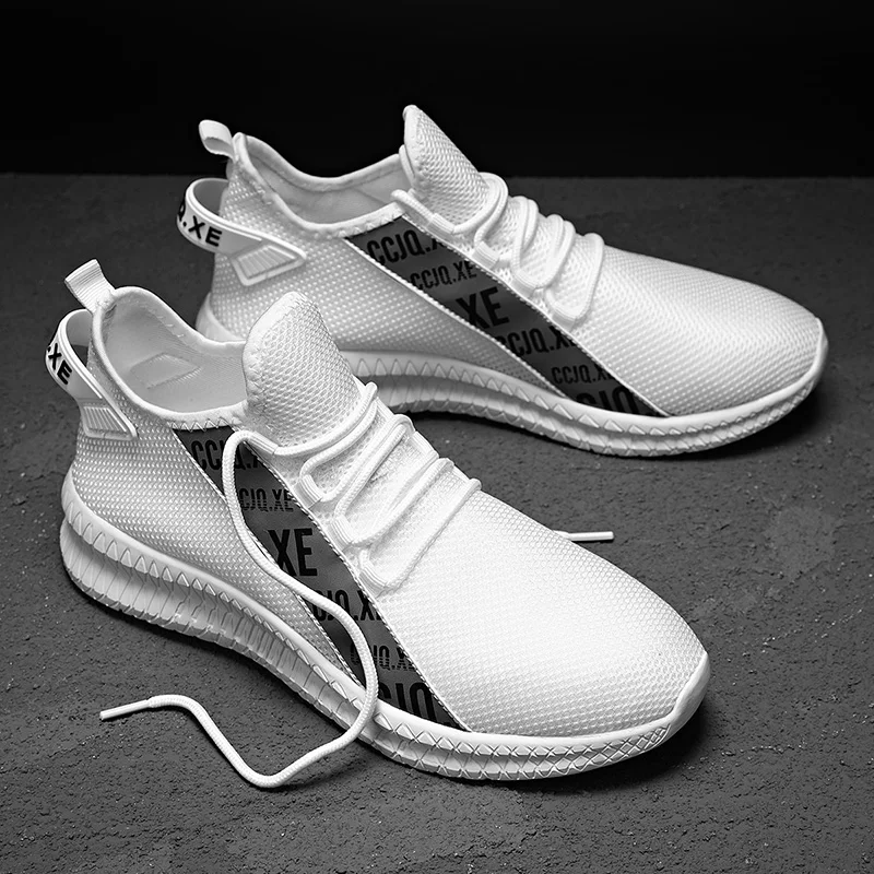 

Lightweight Men Casual Shoes Breathable Mesh Sneakers Men Lace Up Walking Shoes Outdoor White Jogging Sneakers Zapatillas Hombre