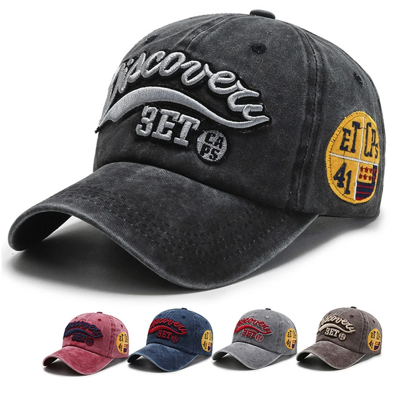 Кепка с вышивкой для мужчин и женщин модная бейсболка потертостями хлопок