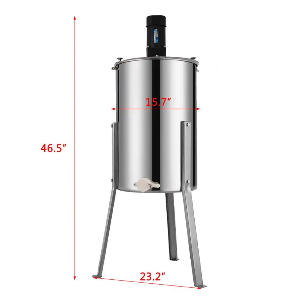 VEVOR-Extractor el&eacute;ctrico de miel, equipo de apicultura, 2, 3 y 4 marcos, girador de panal de acero inoxidable, manivela, centrifugadora de miel de abeja-5