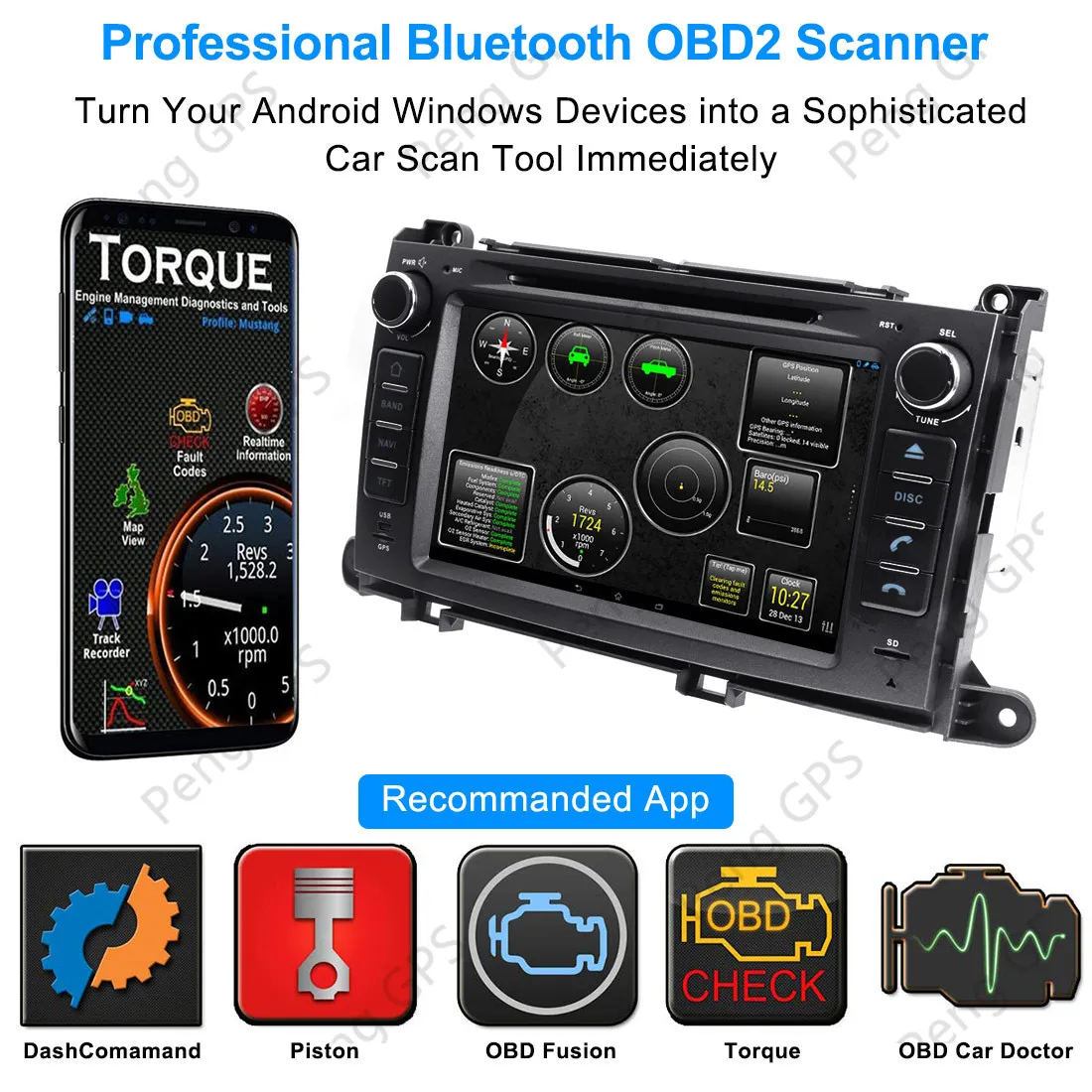 Android 5,1 Android6.0 Android7.1 Android8.0 система для OBD2 ELM327 bluetooth модель BT OBD инструменты для использования в автомобильной навигации