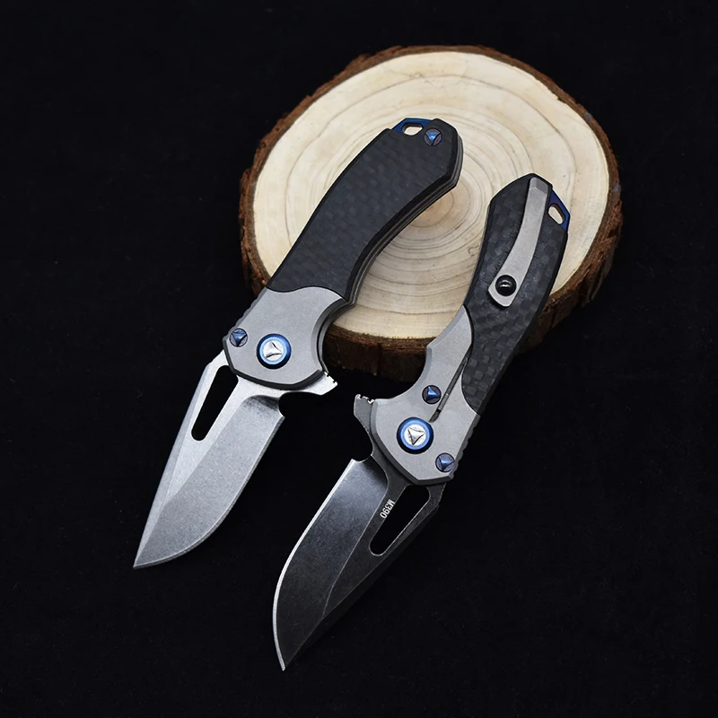 Мини-нож M390 с высокой твердостью лезвие из титанового сплава ручка углеродного