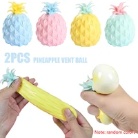 2 pcs anti stress child fun soft pineapple ball stress reliever toy fidget adult squishy creativity sensory toy random color