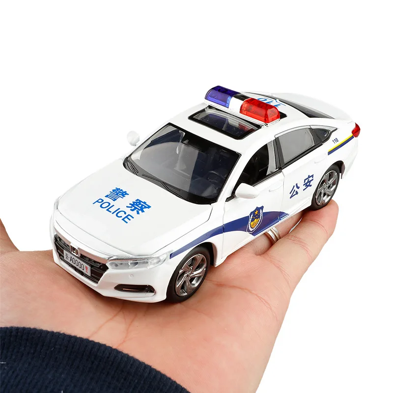 Автомобиль полицейский Honda Accord из сплава с сиреной со звуком и светом игрушечный