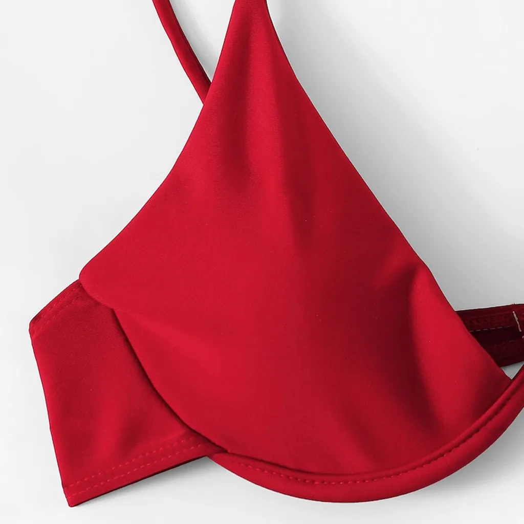 Женский комплект бикини 2021 топ купальник с пуш ап подкладкой низом и завышенной