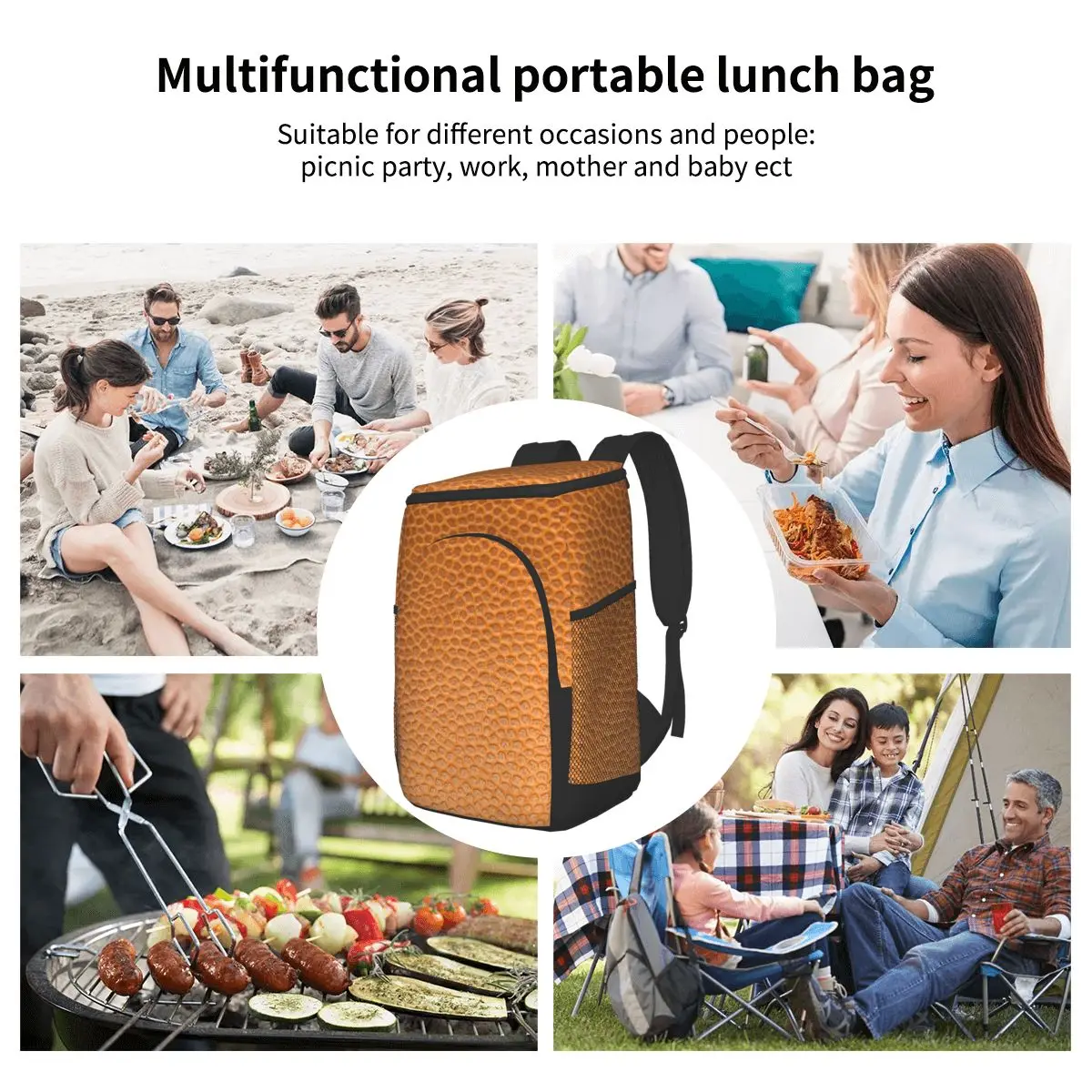 

15L Refrigerator Bag Soft Large Insulated Cooler Backpack Thermal Isothermal Fridge Travel Beach Beer Bag Orange Leather