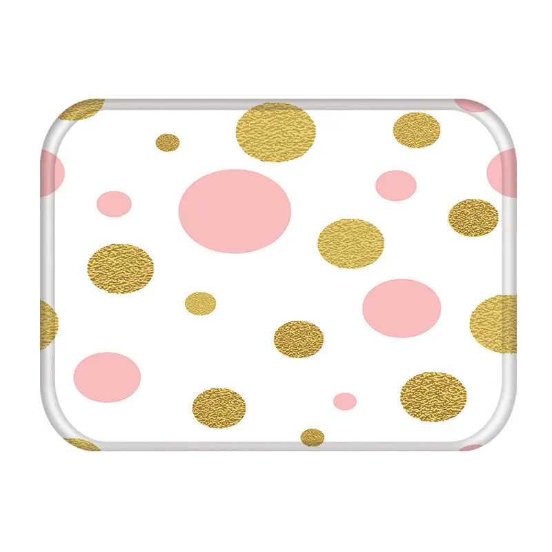 С изображением розовых перьев для кухонной и входной двери коврик из бархата