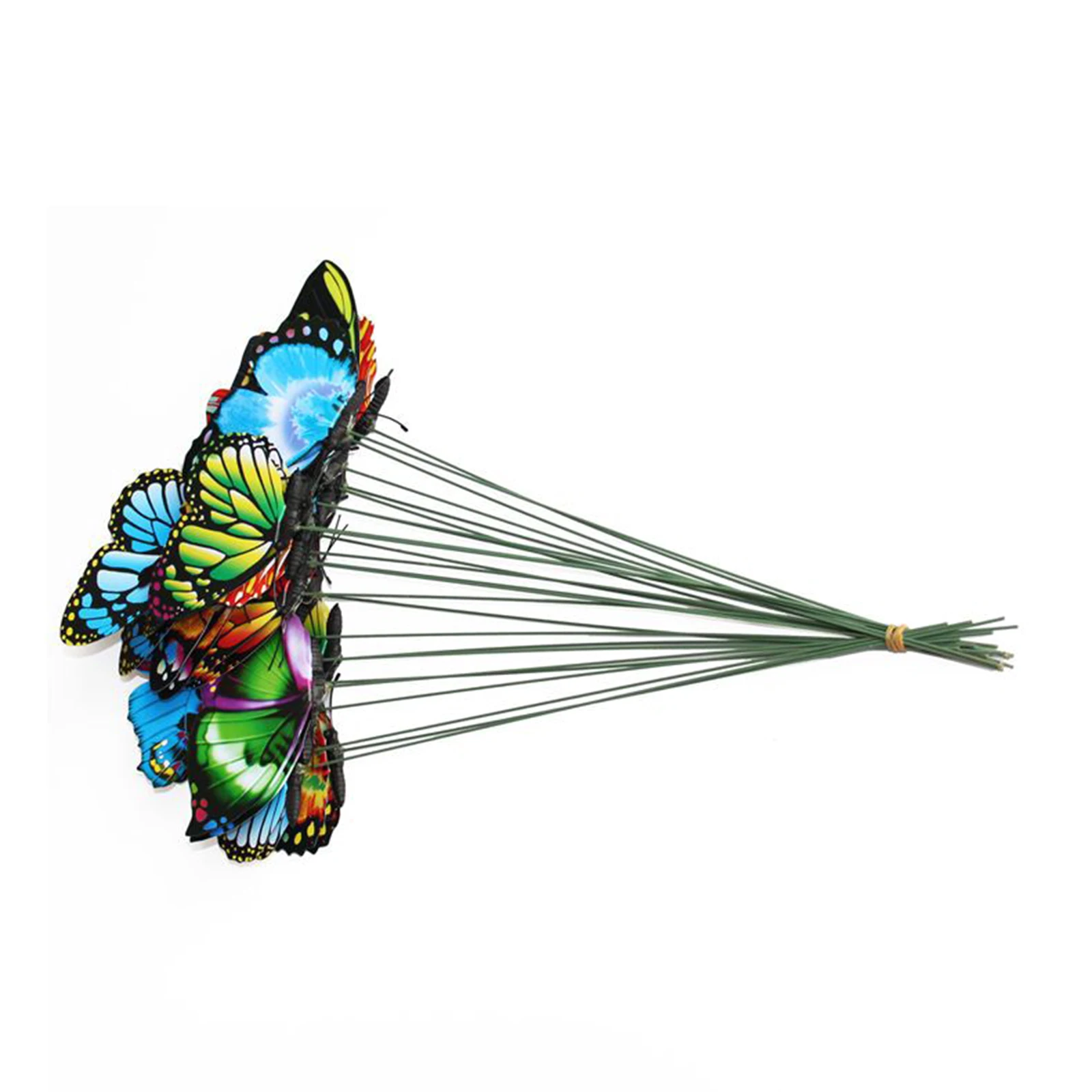 

Hot 50pcs Simulation Butterfly Stakes Double Layer Waterproof not Easy to Fade for Garden Grass Flower Decoration