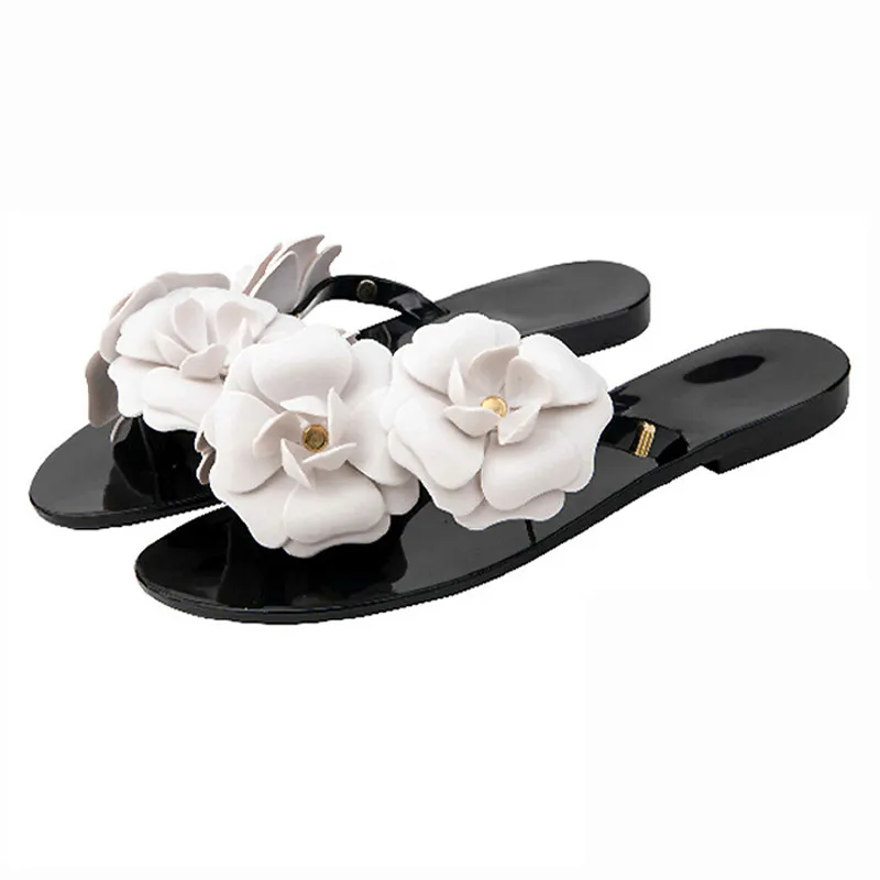

2020 Summer Women Sandals Flip Flops Outside Women Slippers Female Beach Shoes with Floral Ladies jelly shoes sandalias mujer