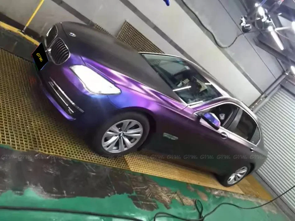 Сатиновая цветная синяя/фиолетовая виниловая пленка Сменное покрытие фольга