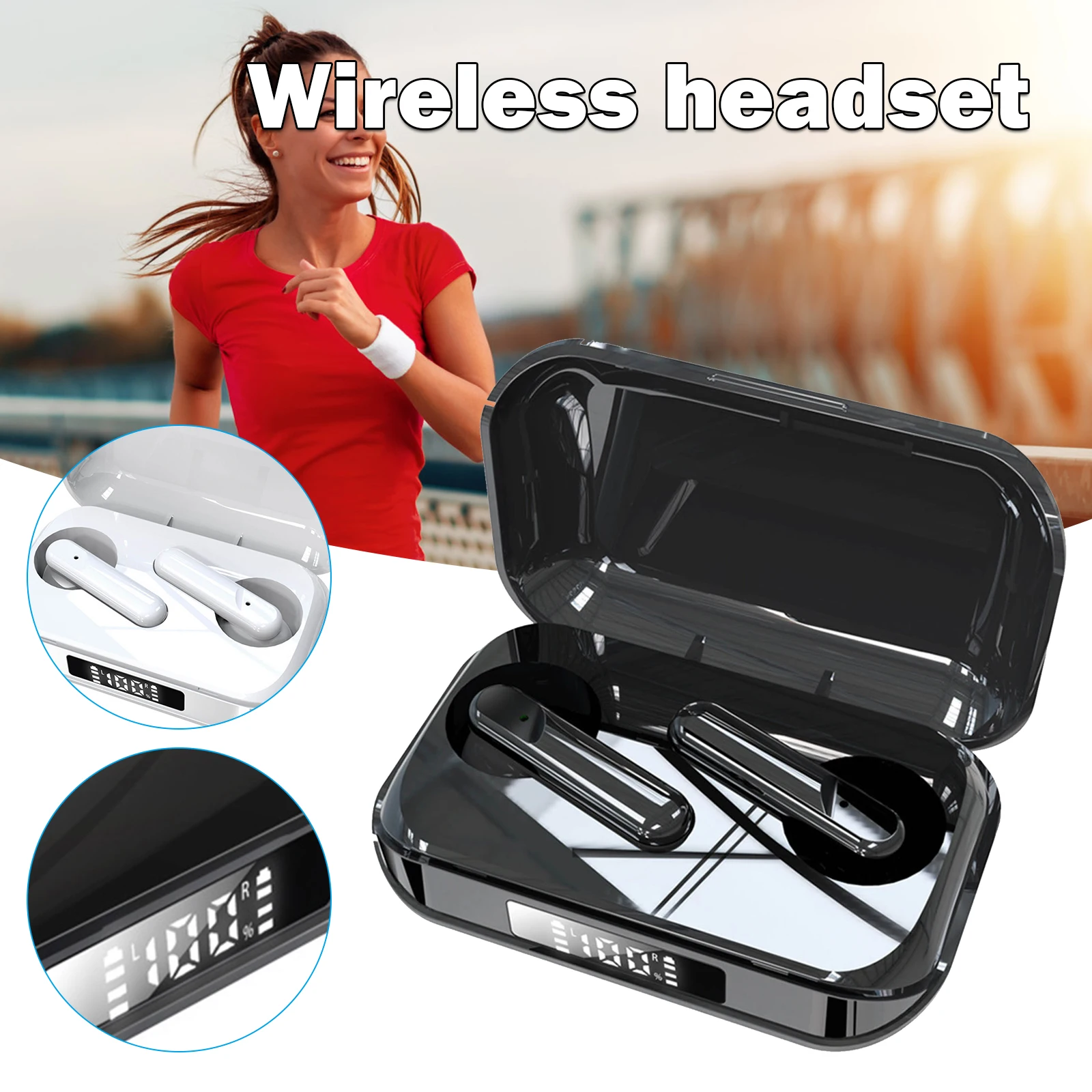 

Миниатюрные Bluetooth-наушники 5,0, Bluetooth-гарнитура, беспроводные наушники, стерео бас с микрофоном для всех смартфонов США