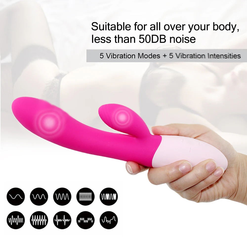 Вибратор для женщин с двойной вибрацией Силиконовый водонепроницаемый