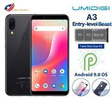 Original UMIDIGI A3 Smartphone Dual 4G LTE Android 8.1 2GB RAM 16GB ROM MTK6739 5.5 12MP Dual Back Camera 3300mAh Mobile Phone
