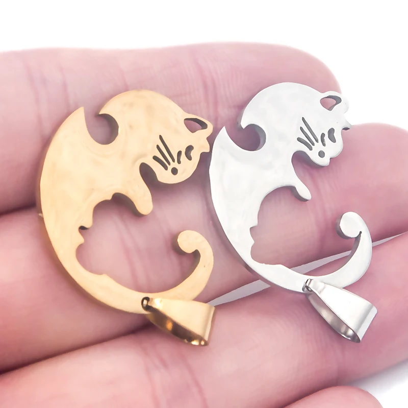 1 шт из нержавеющей стали Милый Кот Шарм ожерелье Любовник Девушка подарочный