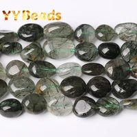 6x8mm natural irregular green rutilated quartz crystal beads loose beads for jewelry making diy bracelets necklaces accessories
