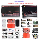 Автопрограмматор ЭБУ KESS KTAG V5.017, красный программатор KESS KTAG V5.017 OBD2 для чип-тюнинга автомобилей, онлайн-K-T, V7.020, 4 светодиодный, K-T BDM Рамка, без жетонов, 2,8