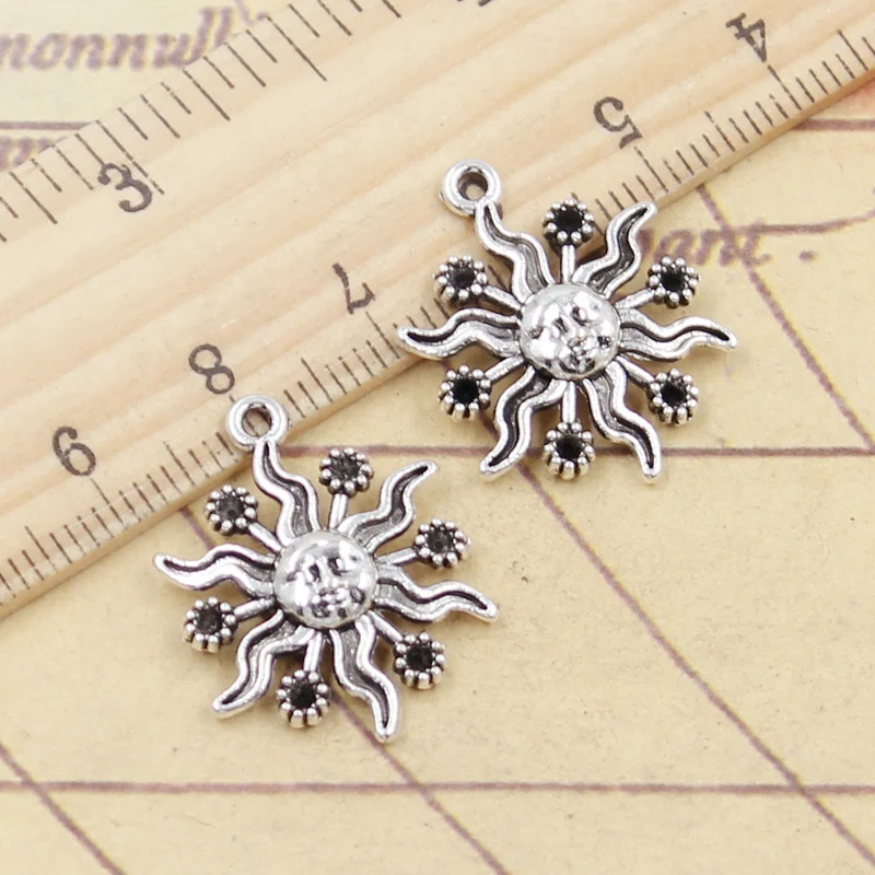 

20pcs Charms Sun Sunlight Sunshine 24x18mm Tibetan Silver Color Pendants Antique Jewelry Making DIY Handmade Craft