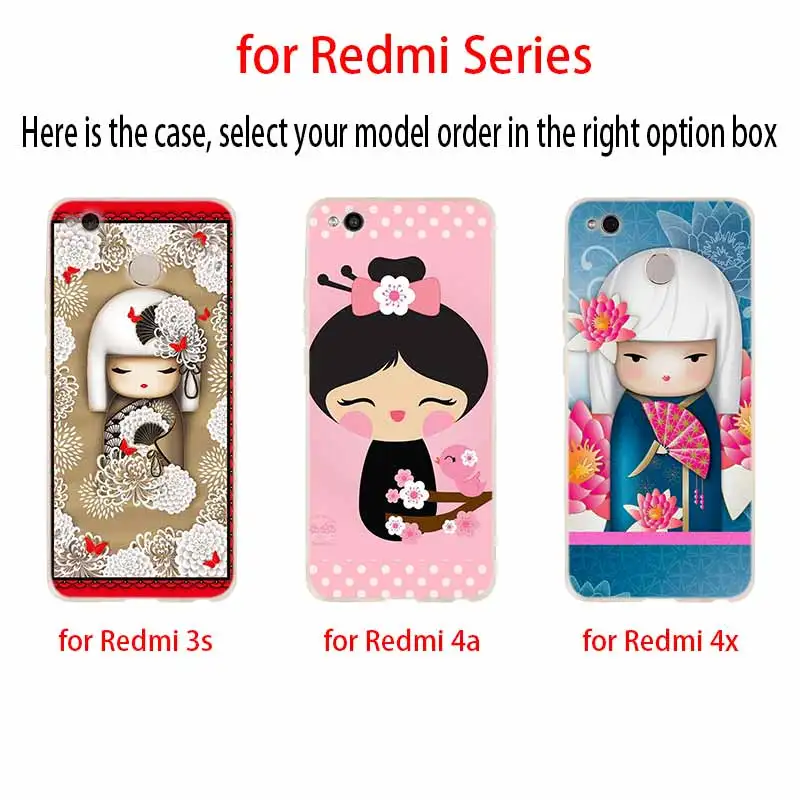 Silicone Case For Xiaomi Redmi 10 9 8 7 6 5 4 A 9at Prime 4x Y3 Cover kawaii Japanese Kokeshi Doll | Мобильные телефоны и