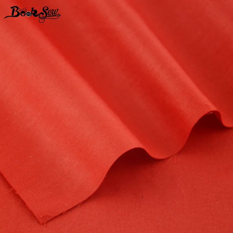 Booksew Telas De Algodon Para лоскутное шитье ткань саржа классический красный однотонный 100%