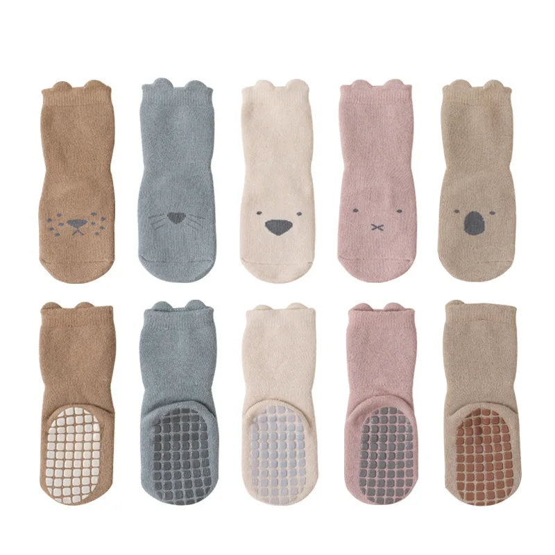 Calcetines de beb&eacute;s ni&ntilde;os invierno espesar Terry hasta la rodilla calcetines ni&ntilde;as reci&eacute;n nacido c&aacute;lido cosas ni&ntilde;o piso antideslizante de los ni&ntilde;os de algod&oacute;n de dibujos animados-0