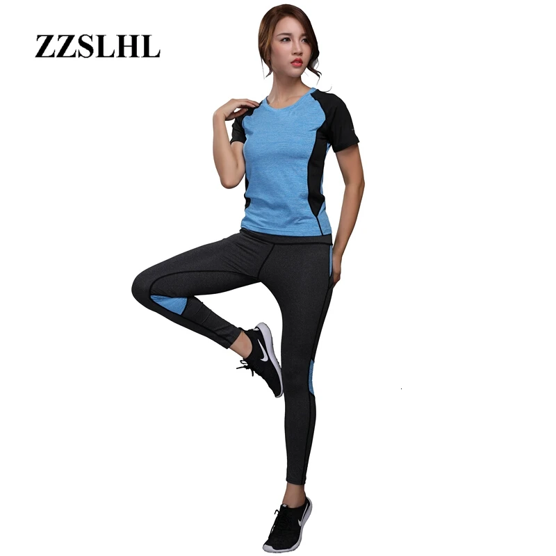 2 шт. женские комплекты для йоги рубашка + штаны женский спортивный костюм с