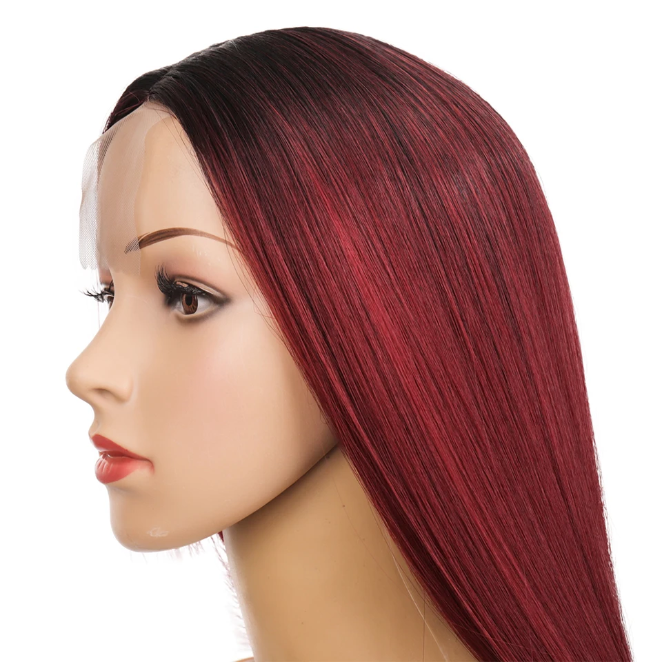 

MANWEI Long Straight Black Wig With Bangs Color mixing Synthetic Wigs for Women Natural Middle Part Wig Heat Resistant