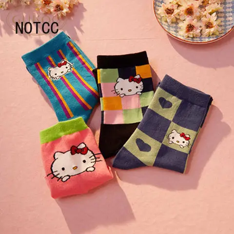 

NOTCC Kitty Socks Oversleeves Set Women Cotton 90s Kawaii Funny Socks