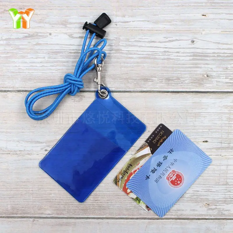 

Portable Bus Cards Cover PVC ID Card Holder Case Office Work with Lanyard Tool