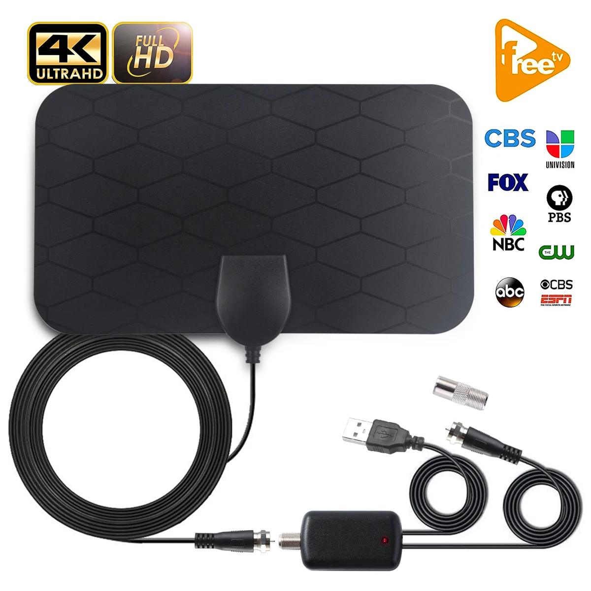 

80 Mile Range Antenna 4K Digital HDTV interior TV antenas con amplificador señal Booster activo interior HD TV RADIUS Surf