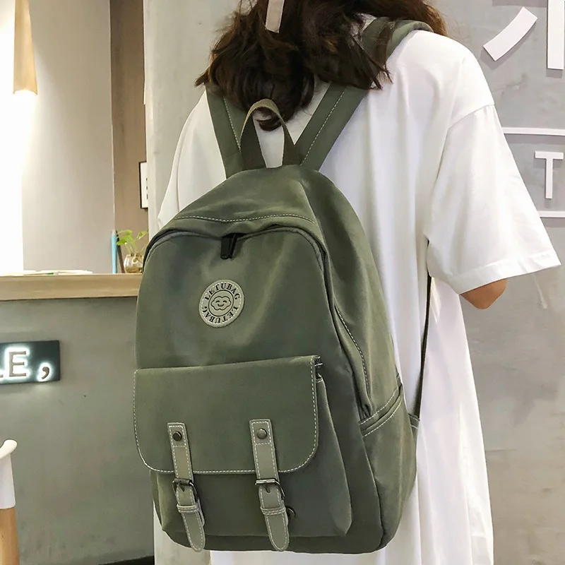 

Модный нейлоновый рюкзак с пряжкой, милый женский Школьный Рюкзак Kawaii, студенческий рюкзак для девочек-подростков Harajuku, женские роскошные с...