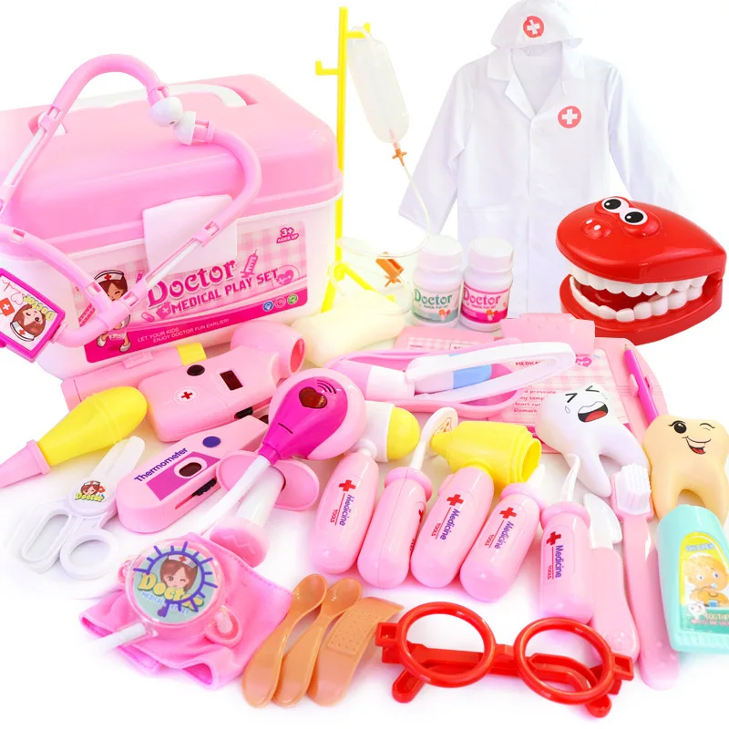 

35Pcs/Sets Portable Suitcase Medical Tool Children Doctor Nurse Pretend Play Set Kids Simulation Injection Medicine Toy Gift