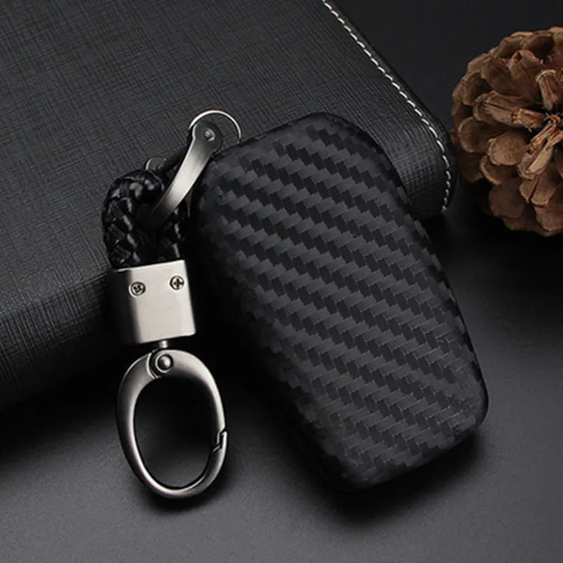 Чехол для автомобильного ключа из углеродного волокна Toyota Highlander Land Cruiser Рие RAV4 Camry