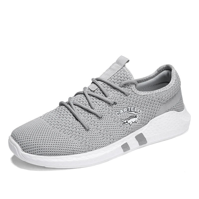 CARTELO men's shoes fashion trend simple and light comfortable shoes breathable flying woven Korean sports casual shoes men