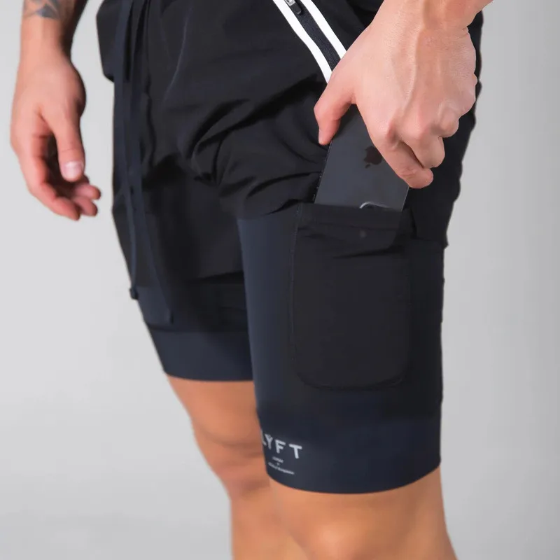 

2021 new double-layer built-in pocket fitness shorts fitness men's sports pants jogger summer streetwear casual pants