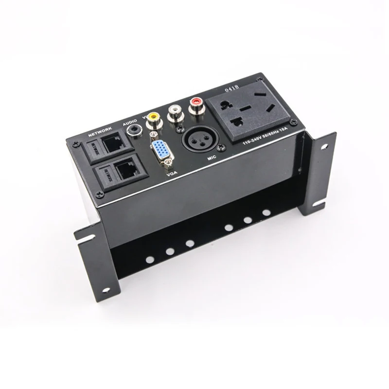 Мощная розетка Zinc Alloy Plate Power AU с двумя портами RJ45, MIC, VGA, 3,5 мм аудио-видео мультимедийной информации.